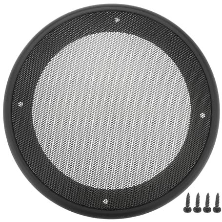 X AUTOHAUX 6.5 Speaker Grills Cover Mesh Round with Mounting Screws Iron ABS Black - Pack of 1