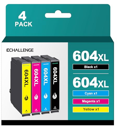 ECHALLENGE 604XL für Epson 604 xp 3200 Druckerpatronen patronen Kompatibel mit Epson Expression Home XP2200 XP4200 XP2205 XP3205 XP4205 XP3200 Workforce WF2910 WF2930 WF-2950 (4er-Pack)