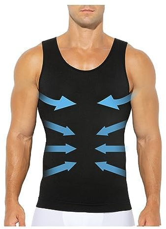 Casey Kevin Herr Kroppsformare Formande Linne för Män Kompression Tröja Väst Bantning Ärmlös Linne Slimming Bodyshaper