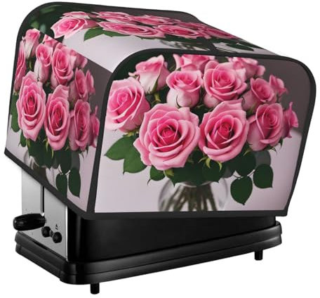 Funda para tostadora con estampado de rosas de rosas, para tostadora de pan, protector contra el polvo, para tostadora de cuatro rebanadas