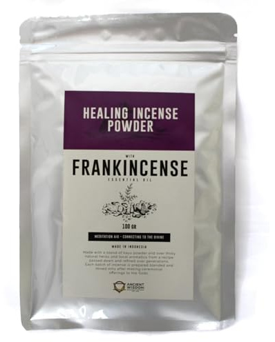Bali Weihrauch Pulver 100g - Uralter Reiz für Wohlbefinden und Ausgeglichenheit | Bezaubernde Aromatische Mischung | Hitzebeständiger Brenner inklusive