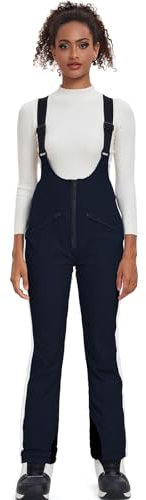 ALSOGO Damen Snow Bibs Isolierte wasserdichte Winddichte Skihose Overall Winter Snowboarding Hose Warmhalten Bequem Tibetisches Blau S