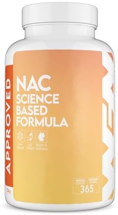 WFN Approved NAC 800 mg pro Kapsel - 365 Kapseln Jahresvorrat - Hochdosiert, vegan, ohne Zusatzstoffe - Produziert & laborgeprüft in Deutschland