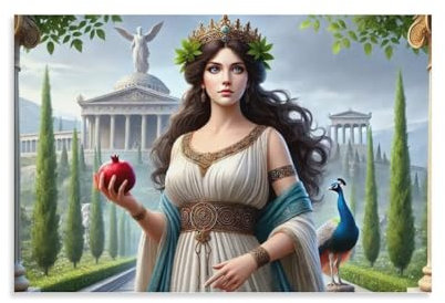 Poster mit griechischer Mythologie, Hera – Königin der Götter, Wandkunst, Poster, Rollen, Leinwand, Gemälde, Bild, Wohnzimmer-Dekoration, Zuhause, 30 x 45 cm