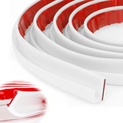 Grondaia per Camper a Forma di J, 2.5m Striscia Antipioggia in PVC, Deviatore a Forma di J, Gocciolatoio in gomma, Con Supporto Autoadesivo per Veicoli, Camion, Camper, Barche (Bianco)