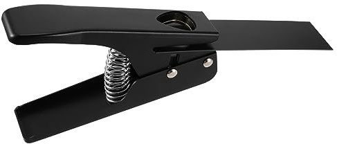 Plektrum Stanzer aus Eisen in Schwarz mit Silikonpad | Ukulele und Bassgitarre, Anti Rutsch und Schmutzabweisend, Elegantes Design