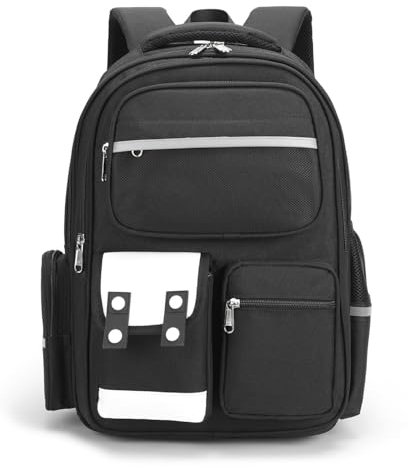 Ternbay Stilvoller Schulrucksack für Mädchen und Jungen Geräumige Büchertasche für Studenten Schulranzen für Teenager Schwarz