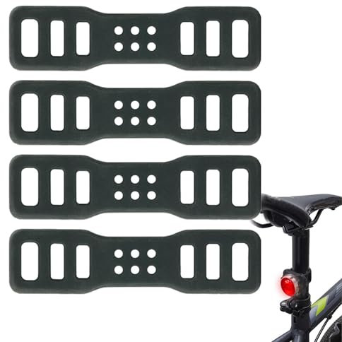 Zetqhuu Fahrrad Silikonband 4 Stück Rücklicht Gummi Fahrrad Silikonband Fahrrad SI-likon Stretch Gummiringe, Stretch Gummiband Zur Befestigung Von Fahrradlicht, Fahrradklingel