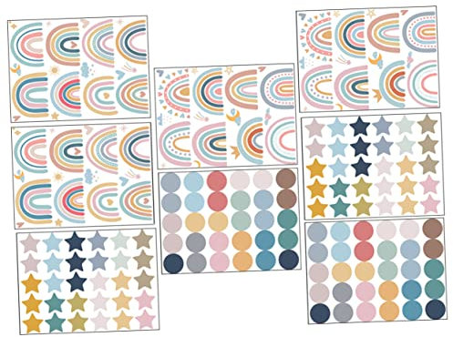 GRIRIW 2sätze Böhmisches Regenbogen Wandtattoo Diy Regenbogen Wandaufkleber Für Kinderzimmer Wohnzimmer Büro Dekoration Entfernbar Und Wiederverwendbar