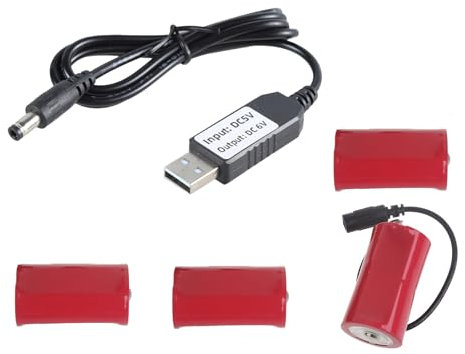 Azxcvbnm USB Battery Eliminators Line USB 5V 2A To 4x1.5V LR20 D Battery Power Cable For Desk Lamps Toy Instruments