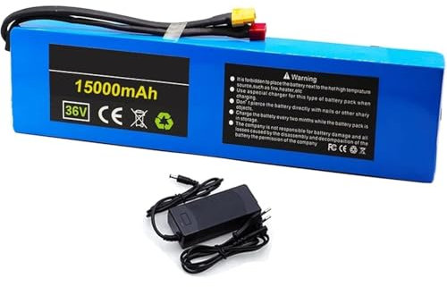 Batteria Al Litio per Bici Elettrica da 36V E 15Ah Batteria Agli Ioni di Litio 10S3P Integrata BMS 15A per Scooter Elettrico da 100W 200W 350W E 500W con Caricabatterie. 36V 15Ah