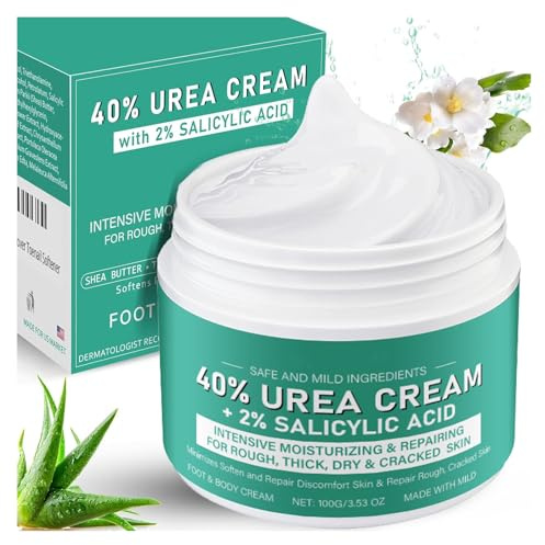 40% 𝐔𝐫𝐞𝐚 Creme Fußcreme 100g,trockene,tiefenwirksam feuchtigkeitsspendend Cremes für rissige Fersen,Füße Knie,Feuchtigkeitscreme Körper Haut,Hände schnell einziehendes tägliches Fußpflegeöl