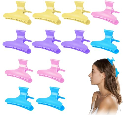 12 Pièces pince cheveux papillon,pinces à cheveux antidérapantes résistantes pour femmes et filles(Color hair clip)