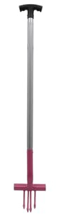 Ragwort Fork Weed Remover Tool, Pointed Tines for Easy Ground Penetration, Multipurpose Resistant Weed Removal, 107mm, No.7173 (Pink)