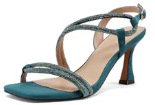 QUEEN HELENA Sandali Eleganti con Tacco Medio con Strass Donna S3002
