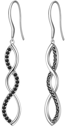 Aurora Tears Damen 925 Sterling Silber Ohringe Ohrhänger Spirale Design mit klein Kristall