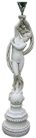 Antike Griechische Göttin Wasser Fontäne Frauen Statue Nackte Statue Gartenfigur+Sockel