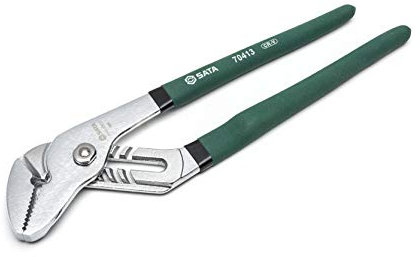 SATA ST70413ST Nut- und Federzange, gerades Backen-Design, Chrom-Vanadium-Stahlkonstruktion und grün getauchte Griffe, 30,5 cm