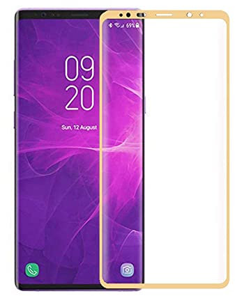 Todotumovil Protector de Pantalla Samsung Galaxy Note 9 Color Dorado Completo 3D Cristal Templado Vidrio Curvo para movil