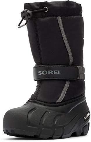 Sorel Flurry Boot, Stivali Invernali, Unisex - Bambini e ragazzi, Black/City Grey 2023, 30 EU