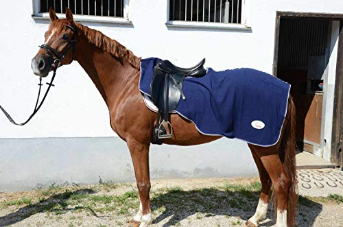AMKA Ausreitdecke Nierendecke aus Fleece mit Sattelausschnitt, dunkelblau