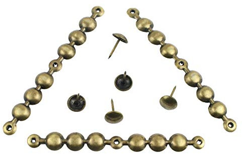 decotacks® Clous d'ameublement en laiton antique, bandes de 10,2 cm de long, diamètre de la tête de 1,1 cm, couvre 6 m DX0511AB-S6M