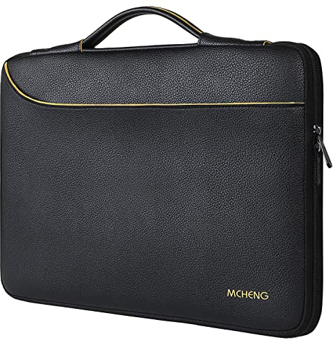 MCHENG 15-15,6 Zoll Wasserdicht Laptophülle Aktentasche Stoßfestes Laptoptasche Handtasche Notebook Hülle Tragetasche Schutzhülle mit Griff für MacBook Lenovo HP Acer Asus SAMSUNG Dell Toshiba,Schwarz