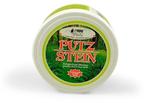 Putzstein mit Schwamm - reinigt schonend Kunststoff, Edelstahl, Glas, Keramik.