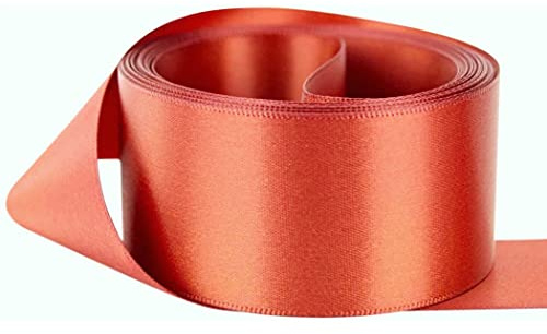 Kupfer-Satinband, 50 mm breit, 3 m lang, für Geschenke, Nähen, Partys, Dekorationen, Veranstaltungen, Kleider, Hochzeit, Weihnachten, Basteln, Schleifen, DIY, Blumensträuße, Ostern
