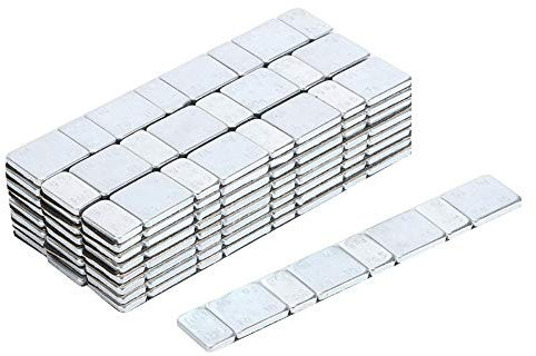 KIMISS 25pcs Car Wheel Balancing Weights Self Adhesive Wheel Balance Weights Silver Adhesive Tire Balancing Stick on Wheel Weights Metal Wheel Hub Balancing Blocks Car Tire Weight Balancer 5g+10g