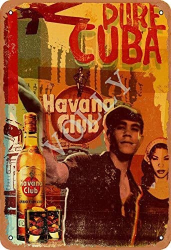Pure Cuba Havana Club Rum Blechschild Metall Plakat Warnschild Retro Eisenblech Plakette Jahrgang Poster Schlafzimmer Familie Wand Aluminium Kunstdekor
