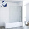 AQUABATOS® 150 x 140 cm Duschtrennwand für Badewanne Badewannenfaltwand mit Festteil und Eckregalen aus 5mm Echtglas Nano Beschichtung, 150cm breite 140cm höhe faltbar Duschwand Glas Badewannenaufsatz