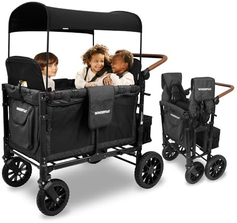 WonderFold W4 Luxe Kinderwagen Wagon Volcanic Black