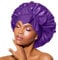 BONNET QUEEN Silk Bonnet for Sleeping for Curly Hair, Satin Bonnet Hair Wrap for Women & Men, Adjustable Silk Scarf Night Cap with Tie Band, Dark Purple