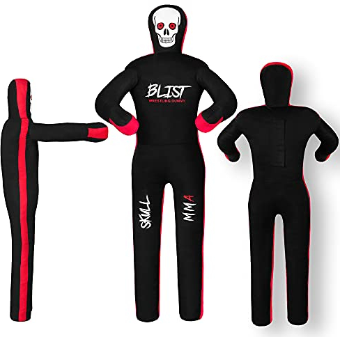 Blist MMA Grappling Dummy Judo Boxsack Brazilian BJJ Jiu Jitsu Sitzposition Wrestling Kampfsport Boxen Karate Training (Ungefüllt), Schwarz, 177,8 cm