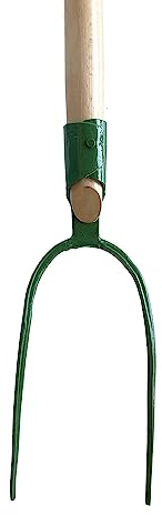 Horca de heno con 2 púas, con Mango Largo de Madera de Haya y Cabeza de Acero de Calidad, cómoda y Ligera, 169 cm de Largo