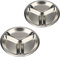 Verve Jelly 304 Stainless Steel Dinner Plate Three Sections Round Divided Plate Set of 2 Mess Food Trays for Kids Toddlers Camping Serving Trays 22CM/8.66inch