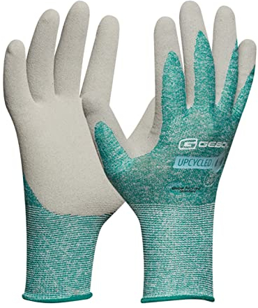 Gebol Upcycled Strong | nachhaltige Arbeitshandschuhe aus recyceltem Plastik | top Fingerspitzengefühl | mit Naturkautschuk Beschichtung | Für Damen | Größe XS (Gr 6) | Hellgrün | 1 Paar