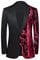 PYJTRL Uomini Moda Viola Colorato Velluto Lustrini Blazer,Red,XL