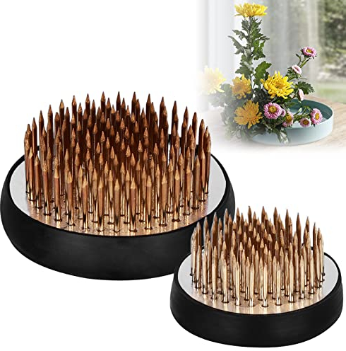 Blumenigel, 2 Stück Blumensteckigel Round Kenzan Ikebana Blumen Frosch Blumenstecker Blumenarrangieren Blumenhalter Blumen Dekoration Blumenarrangement Blumenschmuck Pin Zimmerdeko 4/5cm