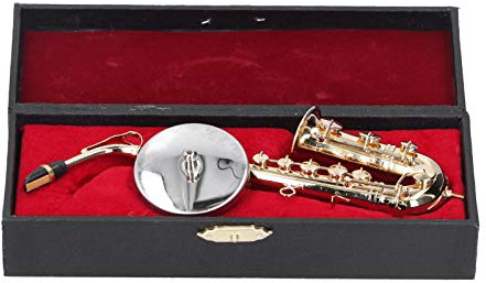 Saxophon-Modell, Miniatur-Ornamente, Geschenke, Kupfer, Musikinstrument, Verzierungen, Dekorationen, Geschenke, Mini-Saxophon-Modell, Zierlich, Klein, Kleine Modellierungswerkzeuge
