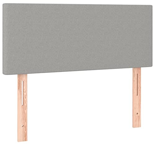 vidaXL Kopfteil, Bettkopfteil mit Holzbeinen, Höhenverstellbar Polsterkopfteil für Bett, Betthaupt Bettzubehör Schlafzimmer, Hellgrau 90x5x78/88 cm Stoff
