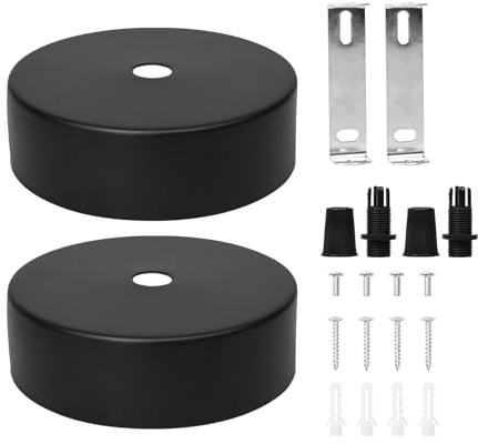 WAONIQ 2 Stück Deckenbeleuchtung Baldachin Kit, 80 x 25 mm Metall Pendelleuchte Platte Abdeckung, Deckenlampe Halter