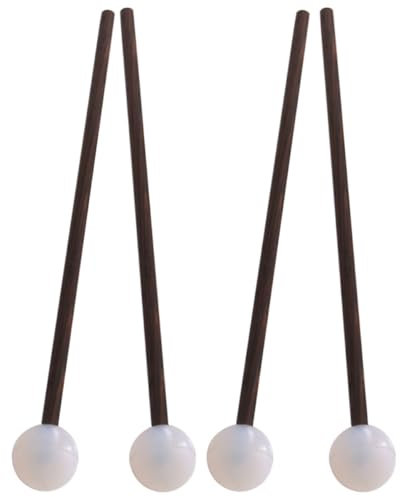 JOINPAYA 2paare Percussion Mallets Mit Gummiklöppel Langlebige Holzgriffe Vielseitig Einsetzbar Für Zungentrommel Und Weitere Schlaginstrumente Rutschfest Angenehm Zu Halten Für Musiker Und