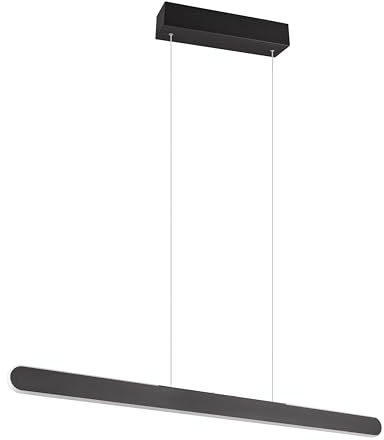 Trio Leuchten Pendelleuchte Helios 343310131, Metall Schwarz matt, inkl. 28 Watt LED, Touch Dimmer, Lichtfarbe einstellbar