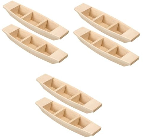 Warmhm 6 STK kleines Spielzeugboot aus Holz Two Piece Set Kinder holzspielzeug bürodekoration Miniaturen Segelboot- Modelle Spielzeuge Desktop-Boot Schrankdekoration hölzern Handboot