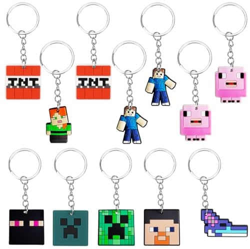 Philoctes Spiel Schlüsselanhänger, 10 Stück Schlüsselbund Anime Figur Anhänger, Schultasche Decor für Kinder, Key Ring Schlüsselanhänger