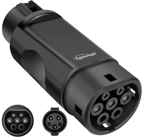 GUWIEYG Typ 1 auf Typ 2 Adapter, passend für Type2 EVs, EV-Ladeadapter SAE j1772 auf IEC62196 EV-Ladeadapter