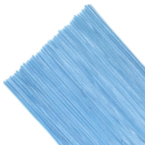 TOAOB 100 Stück Chenille Pfeifenreiniger Hellblau 30 cm Lang und 6 mm Breit für Bastelarbeiten und Dekoration Heimwerken
