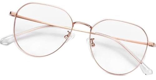 QSPNVFB Lesebrille Für Damen +2.5 Großer Runder Brille Legierung Kratzfest Computer Brille Mit Blaulichtfilter/Ermüdungs/ UV400(+1.5)